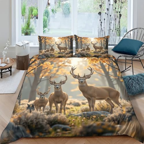 Parure de lit cerf housse de couette imprimé 3d hypoallergique - 4