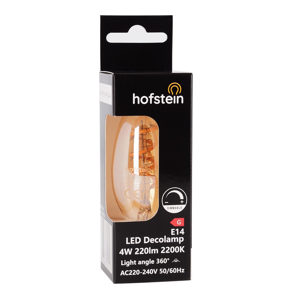 HOFSTEIN E14 LED Warmweiss Glühbirne Vintage Kerzenform 10er Set Leuchtmittel 4 Watt 2200 Kelvin 220 Lumen Extra Sanftes Amberlicht für Dekorative Retro Lampen und Stimmungsvolle Akzente