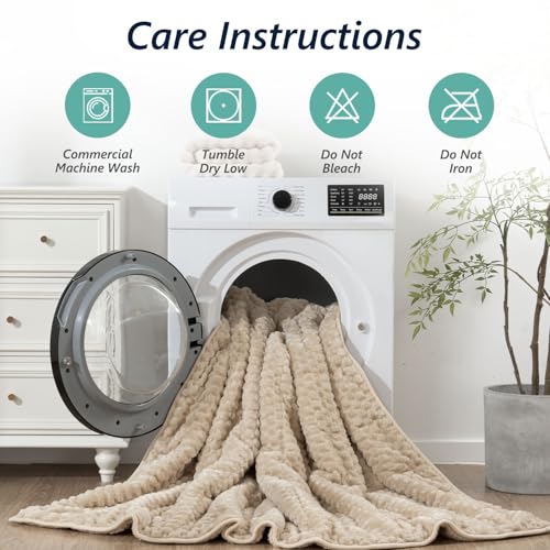 Image of Mr. Sandman Weighted Blankets for Adults Full Size 15lbs, Warm Sherpa Fleece Throw Blanket for Sleep and Calm, Soft Cozy Heavy Bed Blanket with Jacquard Flannel, 48 x 72 Inches, Khaki