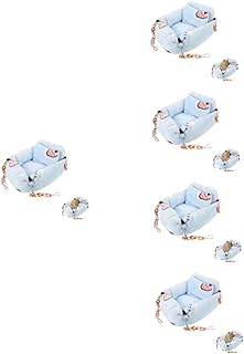 Didiseaon 5 Pçs Ninho De Hamster Cobaia Cama Chinelo Casa Pequeno Animal Tenda Cama Cobaia Cama De Dormir Quente Hamster Cama De Dormir Rato Rede Pendurado Cama Flanela De Inverno O Rato