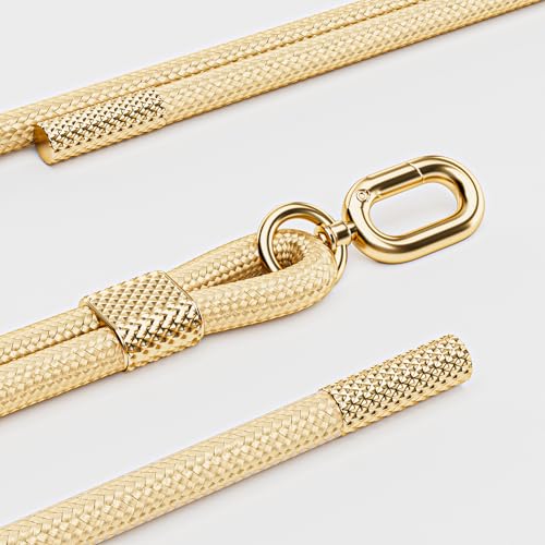 Image of Phone Lanyard 2 Pack - Universal Crossbody Neck Strap with 4 Pads Durable Adjustable Nylon Phone Lanyard for iPhone Samsung and More (Black+Gold)