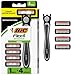 BIC Flex 4 Sensitive Hybrid Men's 4-Blade Disposable Razor, 1 Handle and 4 Cartridges