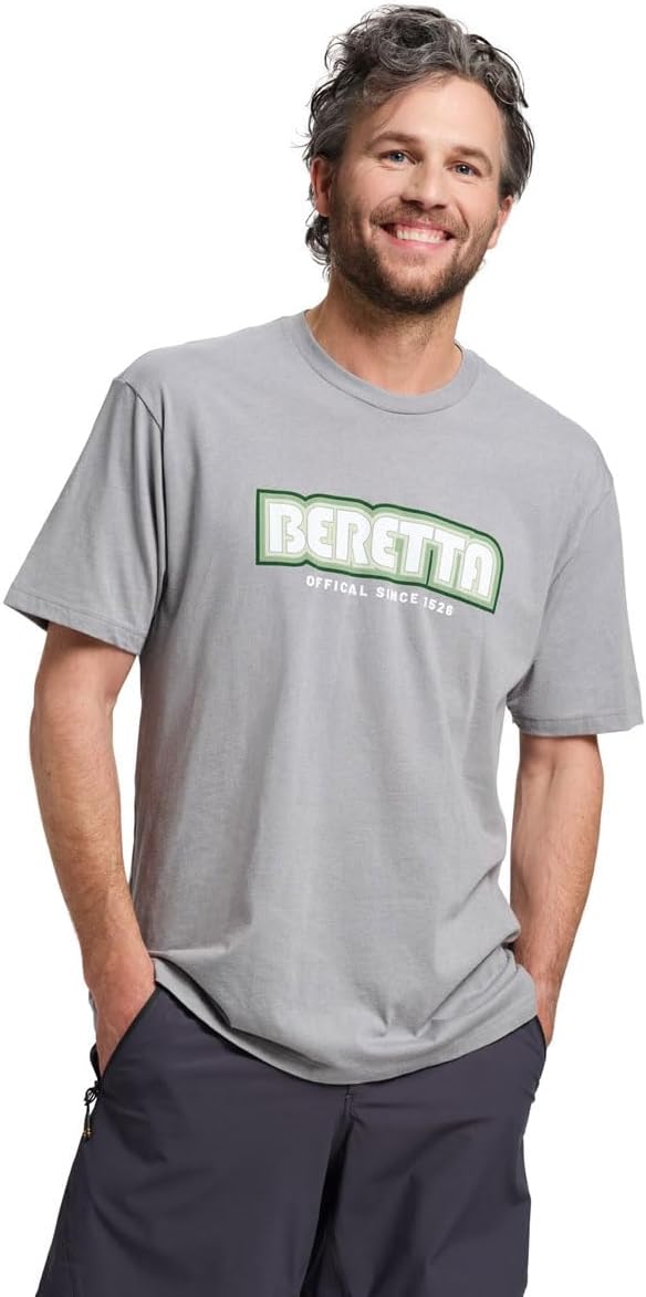 Beretta Men's Retro 2.0 SS Casual Durable Active Wear Ribbed Crew Neck Logo Print Double Needle Hems Short Sleeve T-Shirt - Image 3