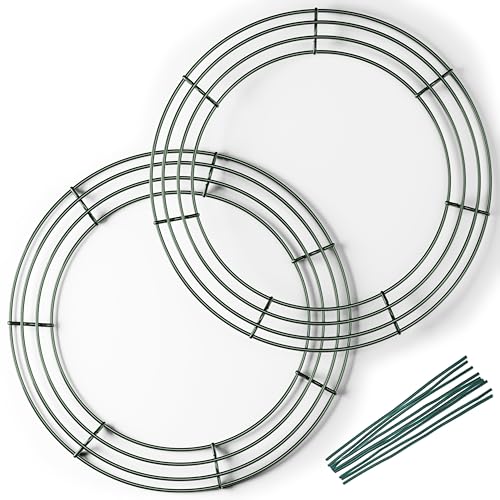 Upstout 2-Pack 14 Inch Wire Wreath Frame – Round...