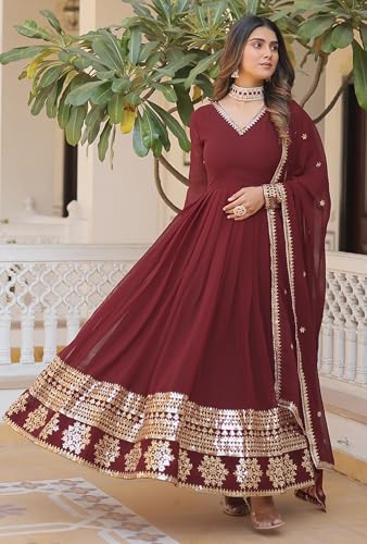Image of Fashion Basket Havy Georgette Embroidered Anarkali Dress for Women