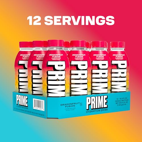 Image of PRIME Hydration DRAGONFRUIT FUSION, Sports Drink with Coconut Water, Electrolyte Enhanced to Replenish Fluids, Zero Added Sugar, B Vitamins, Antioxidants, Made with Natural Flavors, 16.9 Fl Oz 12 Pack
