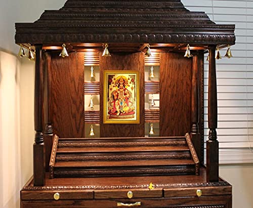 Image of ADA Handicraft Lord Hanuman Bajrangbali Aluminum Plated Wood Photo Frame (35 x 25 x 1 cm, Multicolour)