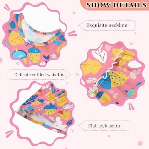 KLL Acorns with Decorative Trees Baby Girls Playwear Dresses Fashion Jumper Skirt Summer Sleeveless3