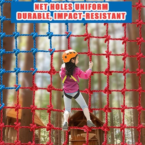 Image of Climbing Cargo Net, Polyester Playground Climbing Net, Heavy Duty Large Military Climbing Net for Kids Outdoor, Kids Safety Protection Net, Rope Ladder, Jungle Gyms, Swingset, Treehouse