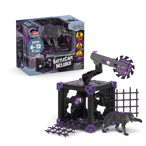 Image of Schleich Eldrador Creatures - Battle Cave with Shadow Tiger Figure and Shooting Weapon Toy Playset - Interactive Cave and Monster Figurine for Boys and Girls - Fantasy Toys for Kids Ages 7+ | 42739