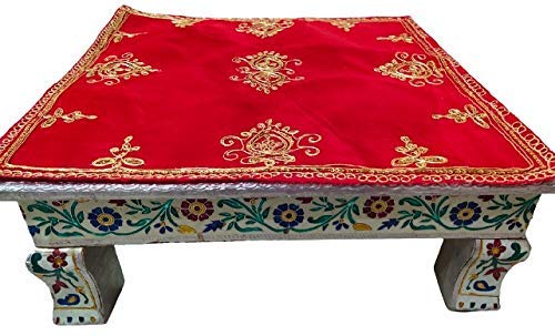 SAMAST Brand Presents Chowki Aasan or Mandir Temple Aasan Size 15X15 Soft Velvet Cloth Sold by Garvita Puja Samagri