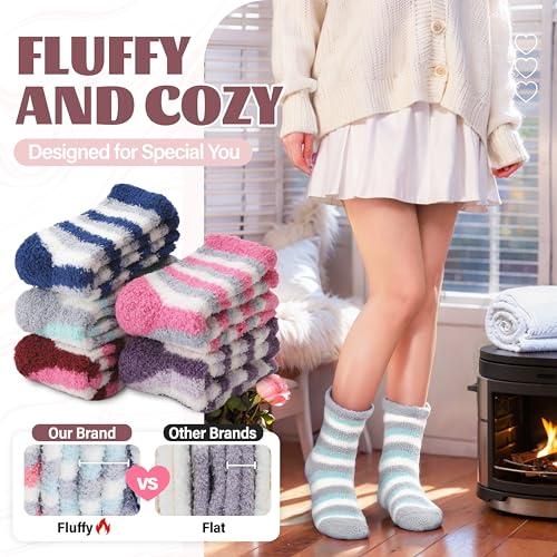 Image of Anlisim Fuzzy Socks for Women, Soft Comfy Cozy Fluffy Thick Winter Warm Fleece Slipper Socks