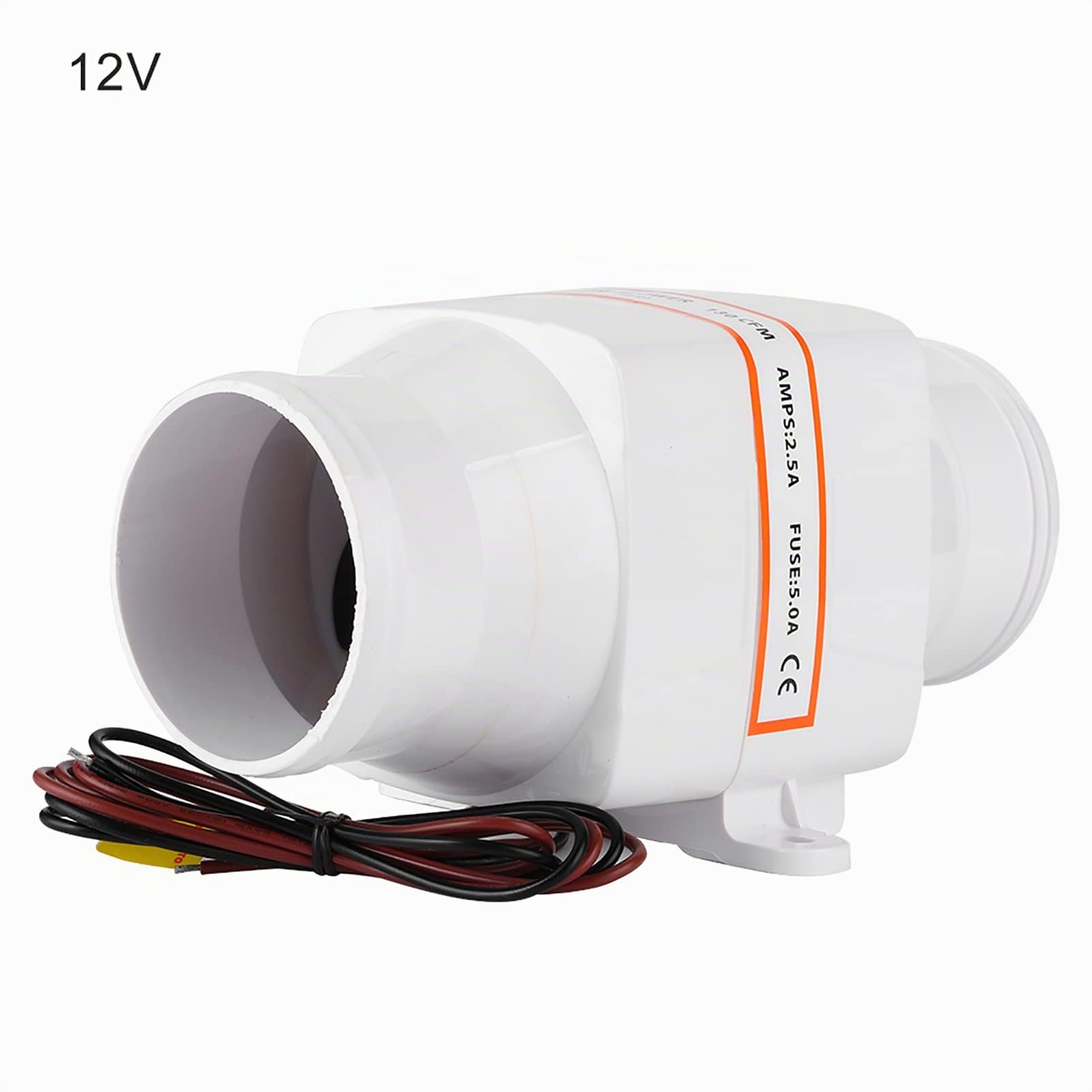 Terisass Ventilateur d'air en Ligne de 3 '' Ventilateur de cale Marin Silencieux Fort Ventilateur de Ventilation pour Bateau de Yacht RV 12V/24V(12V)+Ventilateur cale Bateau 12v Ventilateur cale bate