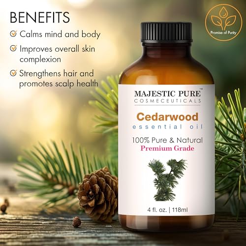 Image of Majestic Pure Cedarwood Essential Oil for Diffuser - 4 Fl Oz