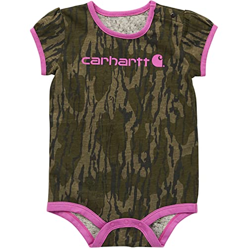 Image of Carhartt Baby Girls' Short-sleeve Camo Logo Bodysuit