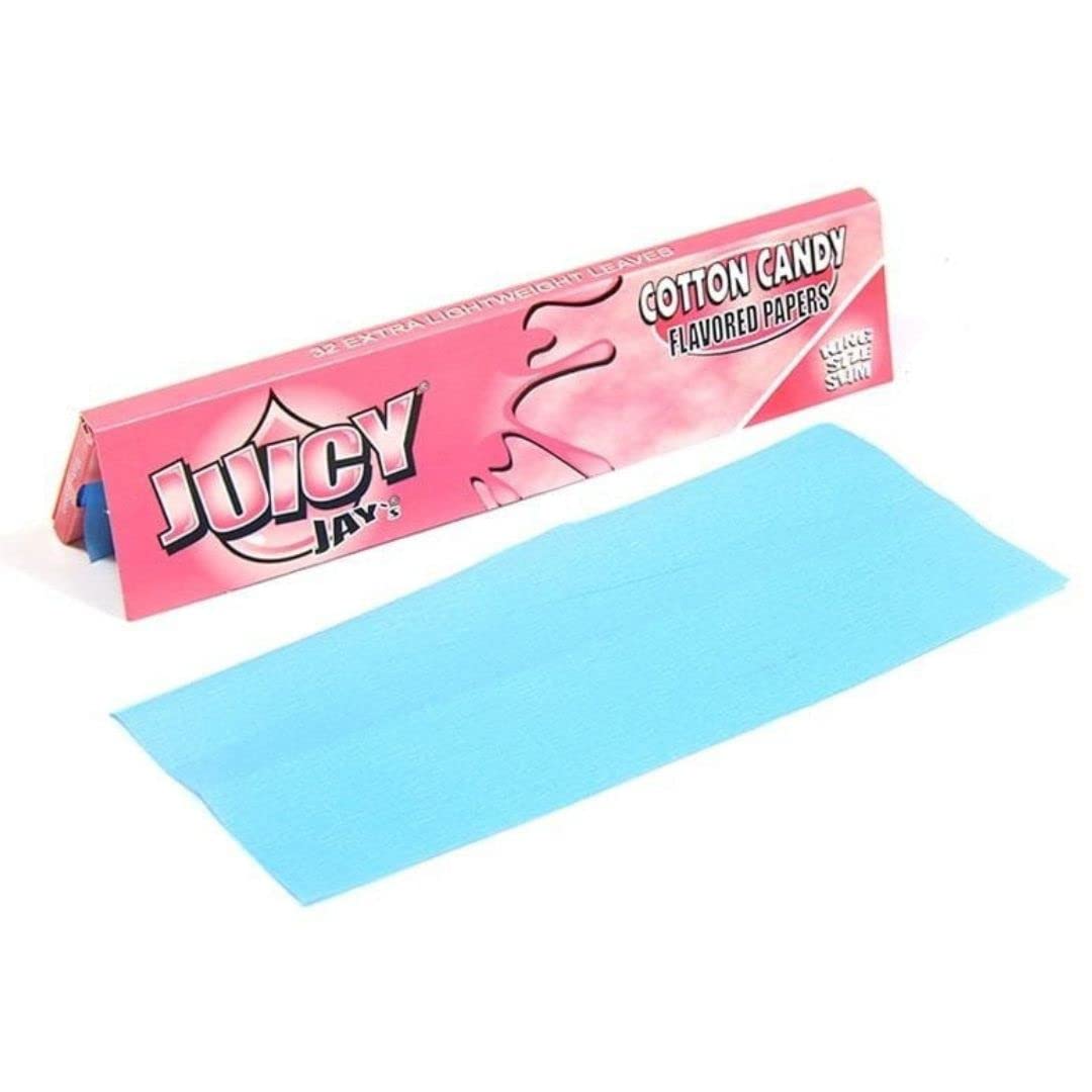 Juicy Jay's Cotton Candy Flavored Rolling Paper King Size - 32 Leaves per Pack