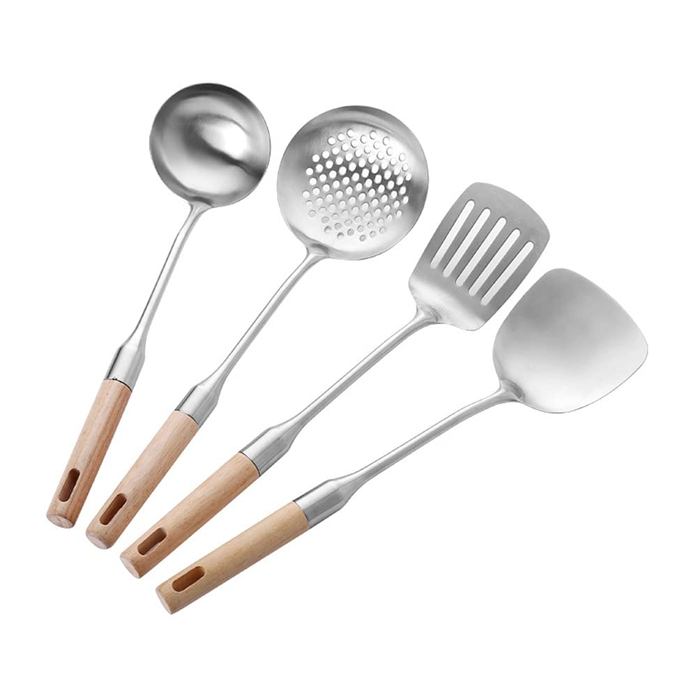 NGDFGR Long Handle Soup Ladle Spoon Turner Wall Hanging Stainless Steel Spatula Sauces Spoon Tableware Kitchen Cooking Utensils Tool,