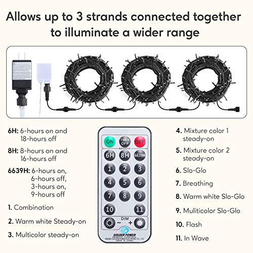 BlcTec-Christmas-Lights-300-LED-108FT-Color-Changing-Christmas-Tree-Lights-with-Warm-White-Multicolor-11-Modes-Waterproof-and-Connectable-Christmas-String-Lights-with-Remote-for-Xmas-Decorations