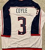 Charlie Coyle Blue Jackets Autographed Custom Style Jersey Beckett COA