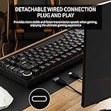 Newmen GM326 Mechanical Keyboard,Wired Gaming Keyboard,75% Percent TKL Hot Swappable Compact LED Backlit USB C Mechanical Gaming Keyboards with Knob for PC Windows Mac,QWERTY Layout,Black,Red Switches - Image 6