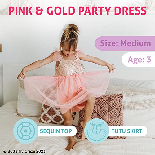 Butterfly Craze Birthday Sequin Dress with Glitter and Sparkle for Little Girls, Fluttering Into The Princess Ballerina Party2