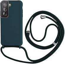 Keteen Handyband hülle für Samsung Galaxy S21 Handyhülle mit Band Slim Silikon S21 hülle mit Abnehmbar Kordel Stossfest Bumper Cover zum Umhängen Necklace Handyhülle für Samsung S21-Dunkelgrün