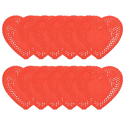 Cabilock 100 Folhas Doilies Coração Dos Namorados Mini Pequenos Recortes de Papel da Forma Do Coraçã