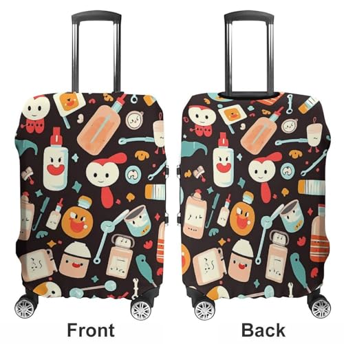Luggage Cover Washable Suitcase Cover Stretch Suitcase Protector Cover M Cartoon Medicine Pattern Anti-scratch Luggage Protector Cover Travel Suitcase Covers for Adult Travel3