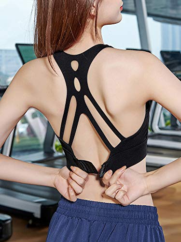 pedkit Sutiã esportivo feminino na parte de trás oco Fecho ajustável em forma de gancho e ocular