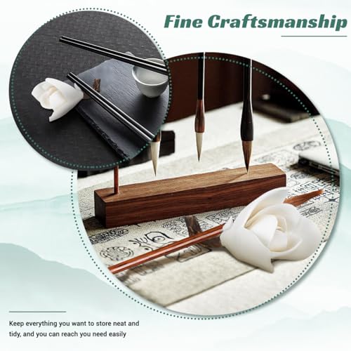 Image of LALAFINA Paint Brush Rest: Ceramic Chinese Calligraphy Brush Rest - Flower Paintbrush Holder for Calligraphy Practice Supplies