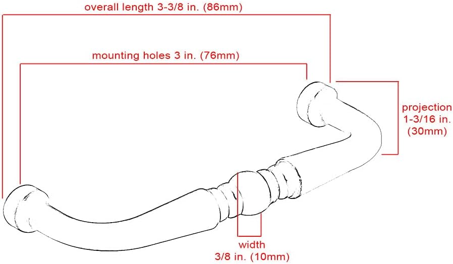 CKP Brand #39602 Origins Collection 3 in. (76mm) Pull, Oil Rubbed Bronze - 25 Pack