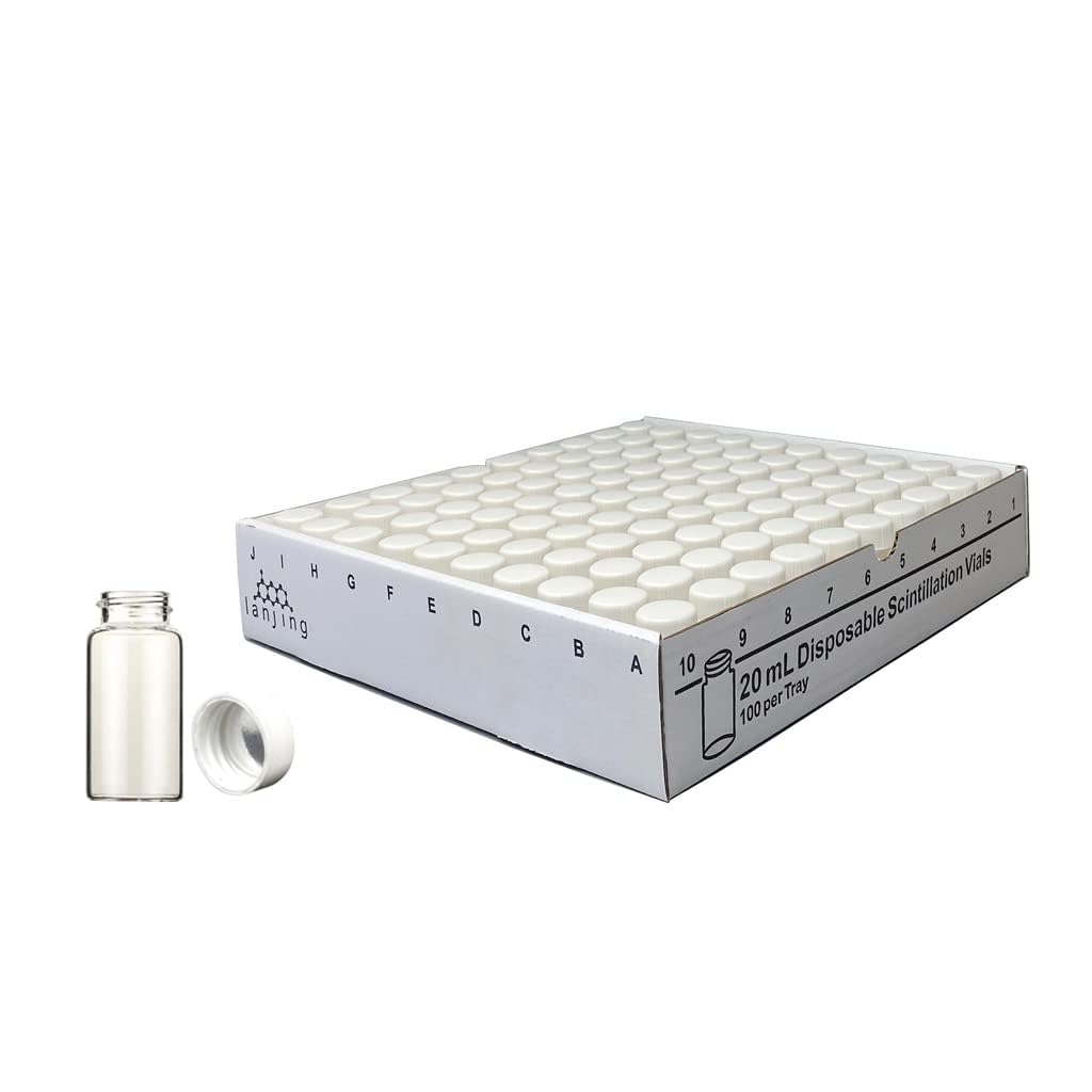 366228204 - Flaconcino in vetro borosilicato da 20 ml, con tappo in polipropilene 22-400