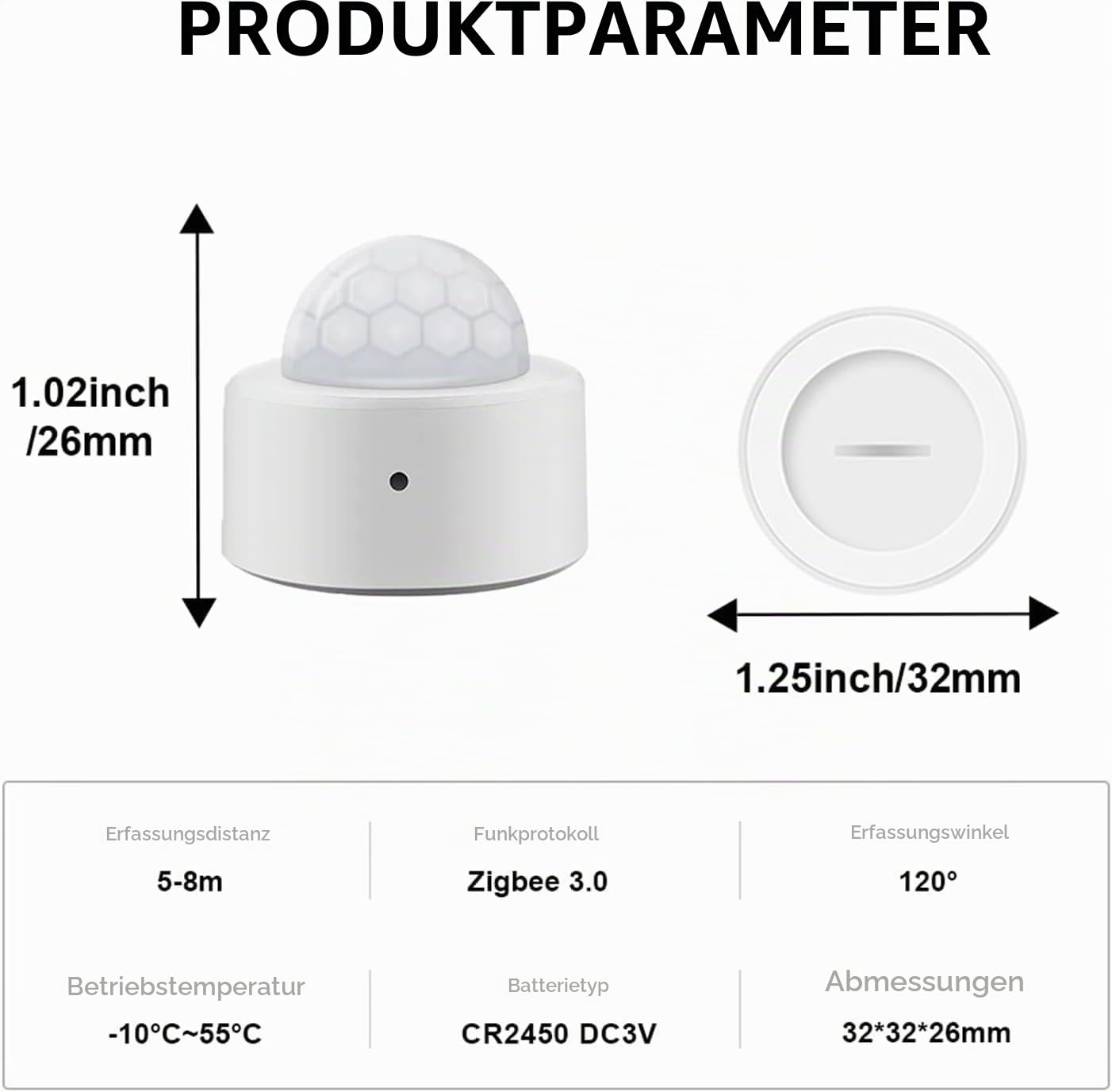 Haozee Zigbee PIR Smart-Bewegungssensor, hohe Empfindlichkeit | Echtzeit-Erkennung, Zigbee-Hub erforderlich, unterstützt Home Assistant und Zigbee2MQTT