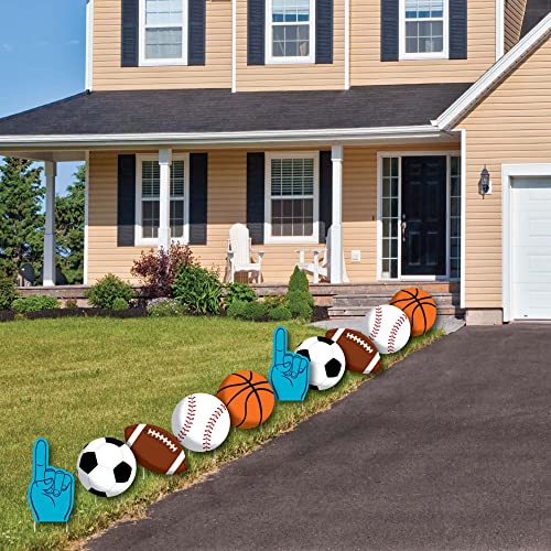 Go, Fight, Win - Sports - Basketball, Baseball, Football & Soccer Lawn Decorations - Outdoor Baby Shower Or Birthday Party Yard Decorations - 10 Piece #TOP3