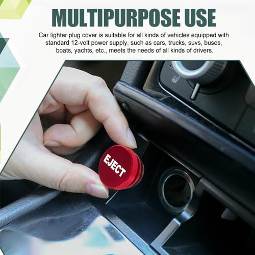 Image of HAOBO Billet Aluminum Cigarette Lighter Plug Cover, Car Cigarette Lighter Cap, Eject Button Universal Push Button, Car Accessories Buttons Decorations Plug Fit Vehicles with Standard 12V Power Source