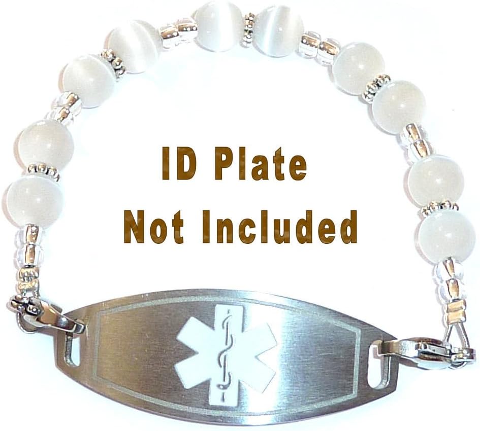 Hidden Hollow Beads Women's 6.5 or 5.5 inch Medical Alert ID Interchangeable Replacement Bracelet, Identification vital info tag - Image 3