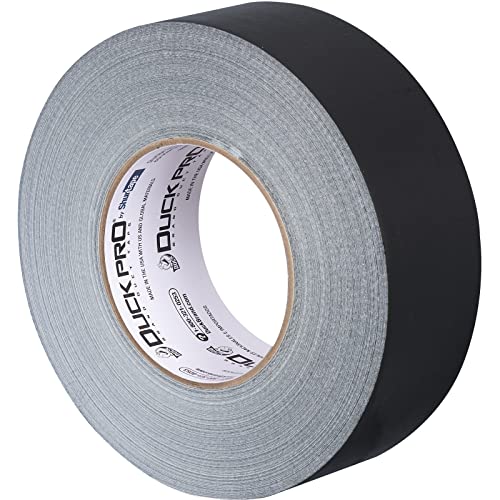 Image of Duck Pro by Shurtape Professional Grade, Industrial Colored Cloth Duct Tape for Industrial Color-Coding, HVAC and Automotive, 48mm x 60yd, 10.0 mil, Black, 1 Roll (105453)