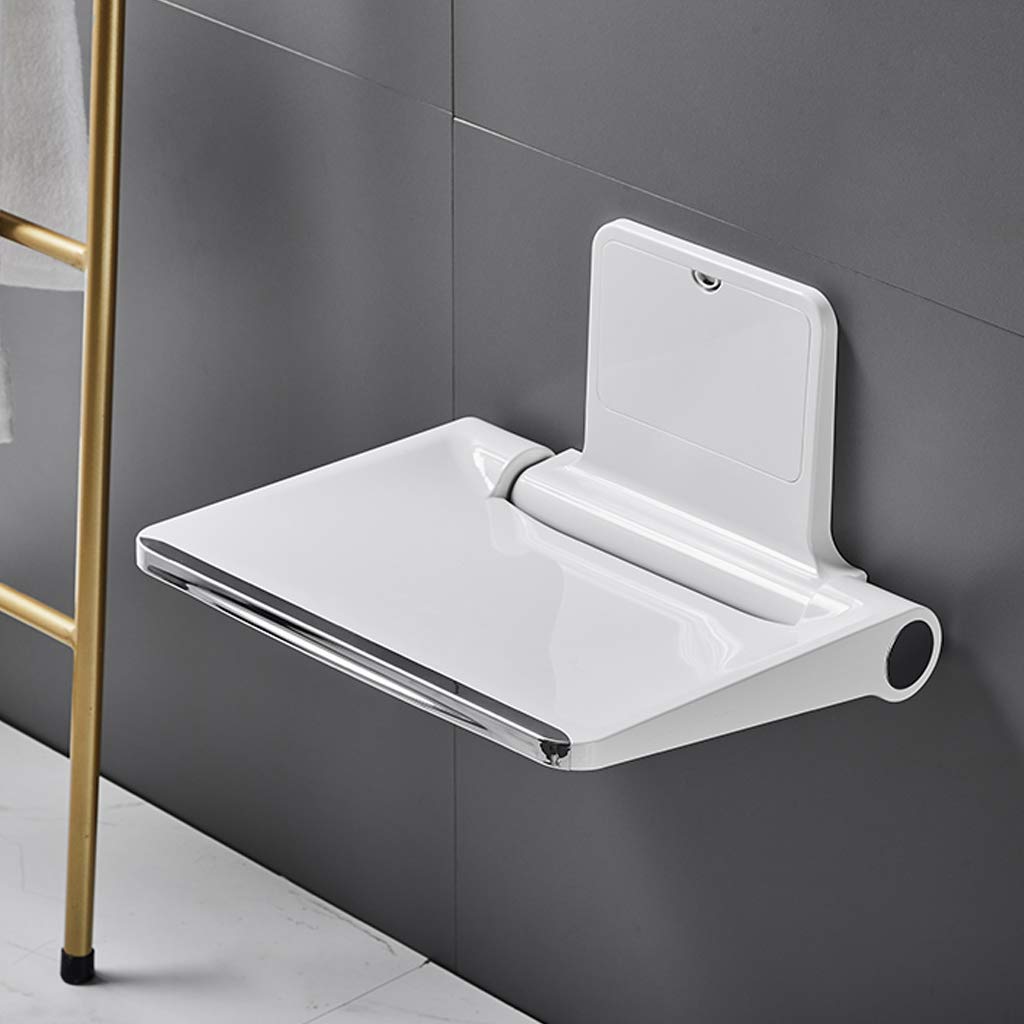 Montado en la Pared Asiento de Ducha Plegable Moderno Baño Taburete de Seguridad Silla Base de Acero Inoxidable Carga de 200 kg. Ayuda de baño para Ancianos, discapacitados
