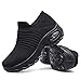 Price comparison product image Women Slip On Walking Shoes - Mesh Breathable Sneakers Athletic Road Running Trainers All Black 6.5 UK