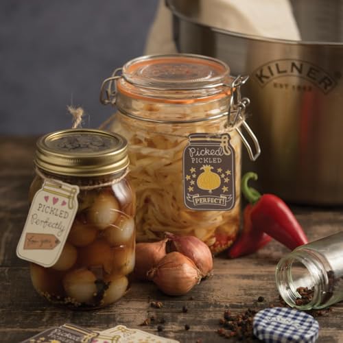 Image of Kilner Premium 2 x 1Litre Round Airtight Leakproof Borosilicate Glass Clip Top Jar | Multipurpose Food Storage Container with Wire Lock for Yougurt, Coffee, Pasta, Drinks