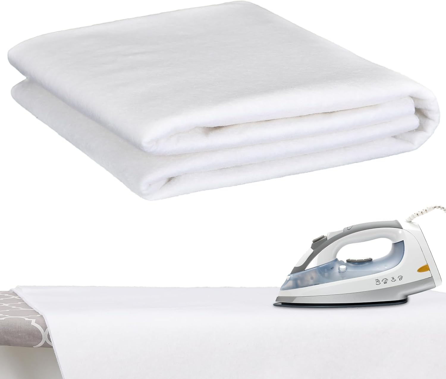 Moukeren Premium Fusible Quilting for Batting, One-Sided Adhesive Fusible Cotton Blend Multipurpose Sewing Batting for Bedspreads Interior Decoration Crafts(71" X 118")