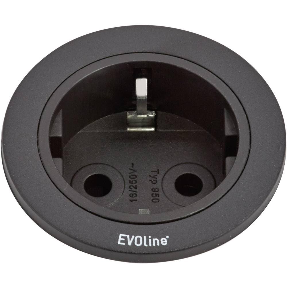 EVOline 159280000900 listwa zasilająca do zabudowy pojedyncza czarna 1 szt.