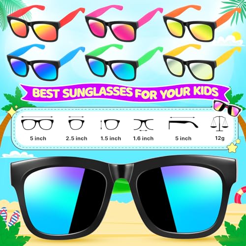 INNOCHEER Kids Sunglasses Bulk, 12/24 Pack Kids Sunglasses Party Favors, Kids Sunglasses with UV400 Protection for Boys Girls, Summer Beach Pool Party Favors for Kids 3-5-6-8-10 Goodie Bags Stuffers4