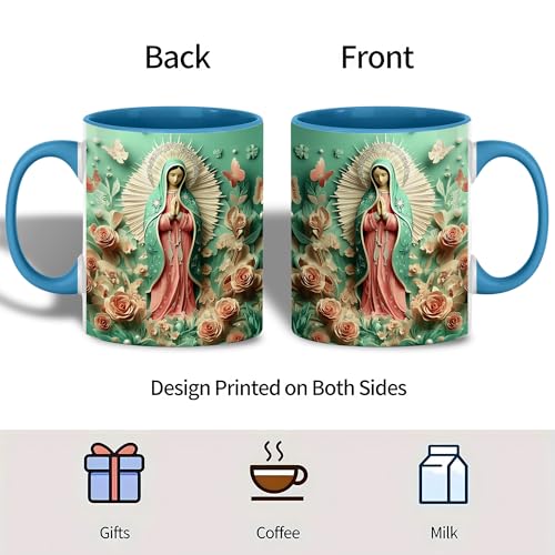 Taza de Cerámica Virgen de Guadalupe 11oz Azul miniatura 2