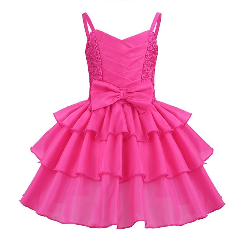 Image of Ripening Baby Girls Stylish Princess Dresses Satin Pretty Birthday Kids Frock