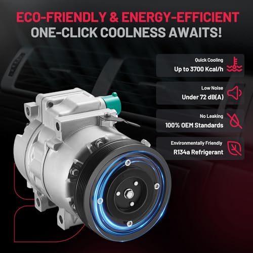 BDFHYK Air Conditioning A/C Compressor 198377 Compatible with Hyundai Santa Fe Sport 2013-2018 L4 2.0L/ L4 2.4L, Compatible with Kia Sorento 2011-2015 L4 2.4L