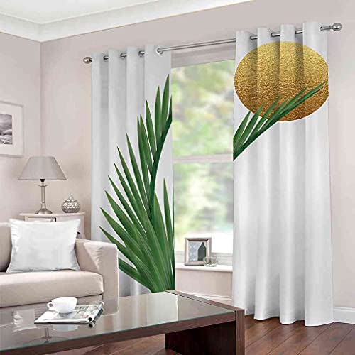 Rideaux occultants 100% polyester plante dorée 3D luxe - 4