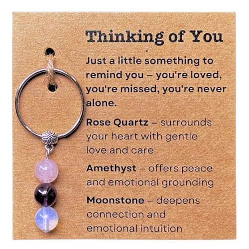 HNSBXQ Thinking Of You Gifts for Women,Inspirational Crystal Healing Keychain,Get