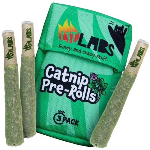 LIT LABS Cat Doobie 3 Pack Catnip Toys for Cats Funny Cat Toys Safe Kitten Teething Chew and Kicker Toys Stress Relieving Indoor Cat Gifts that Hit Different