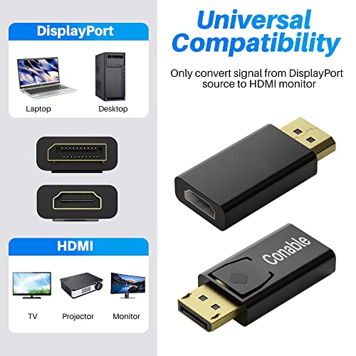 Adaptador DisplayPort a HDMI 3 unidades, 4K Uni-Direccional miniatura 2